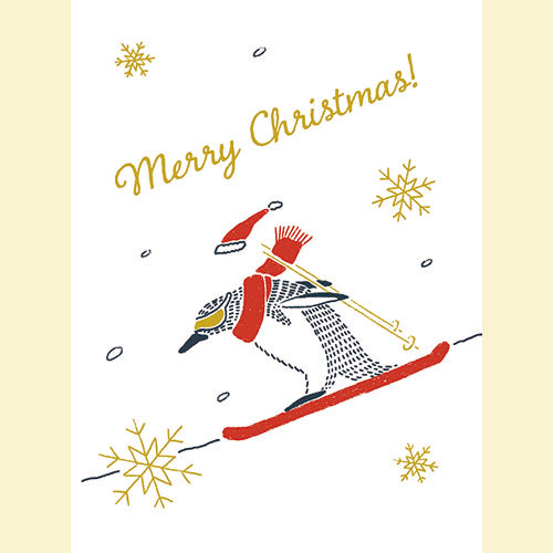 Konno Printing Greeting Card Penguin Skiing L20S010