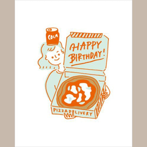 Konno Printing Greeting Card Pizza Letterpress Card L22S014