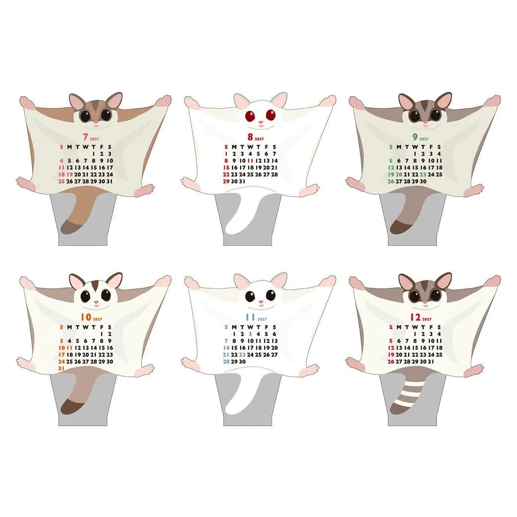 2027 Desk Calendar - Animal Die-Cut Mini - Sugar Glider