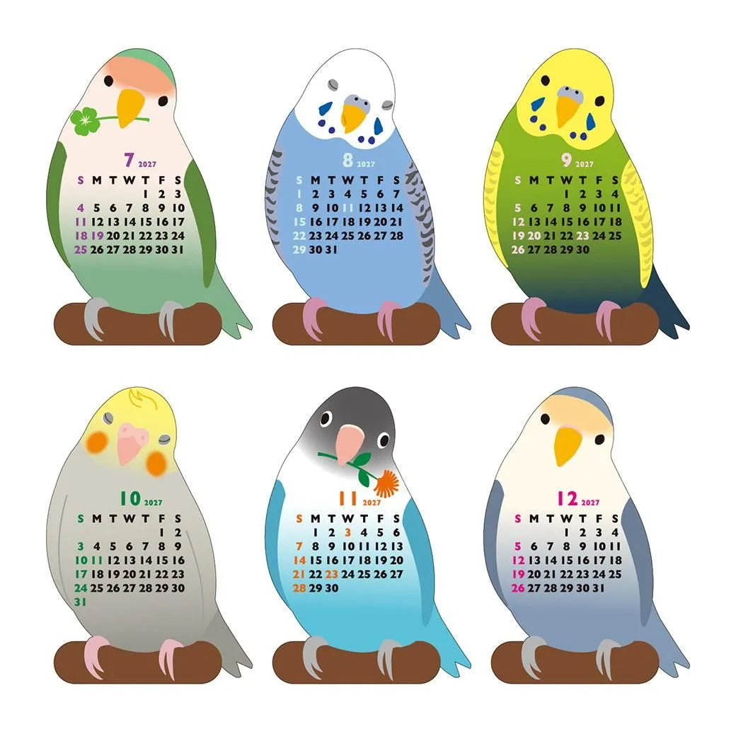 2027 Desk Calendar - Animal Die-Cut Mini - Parakeet
