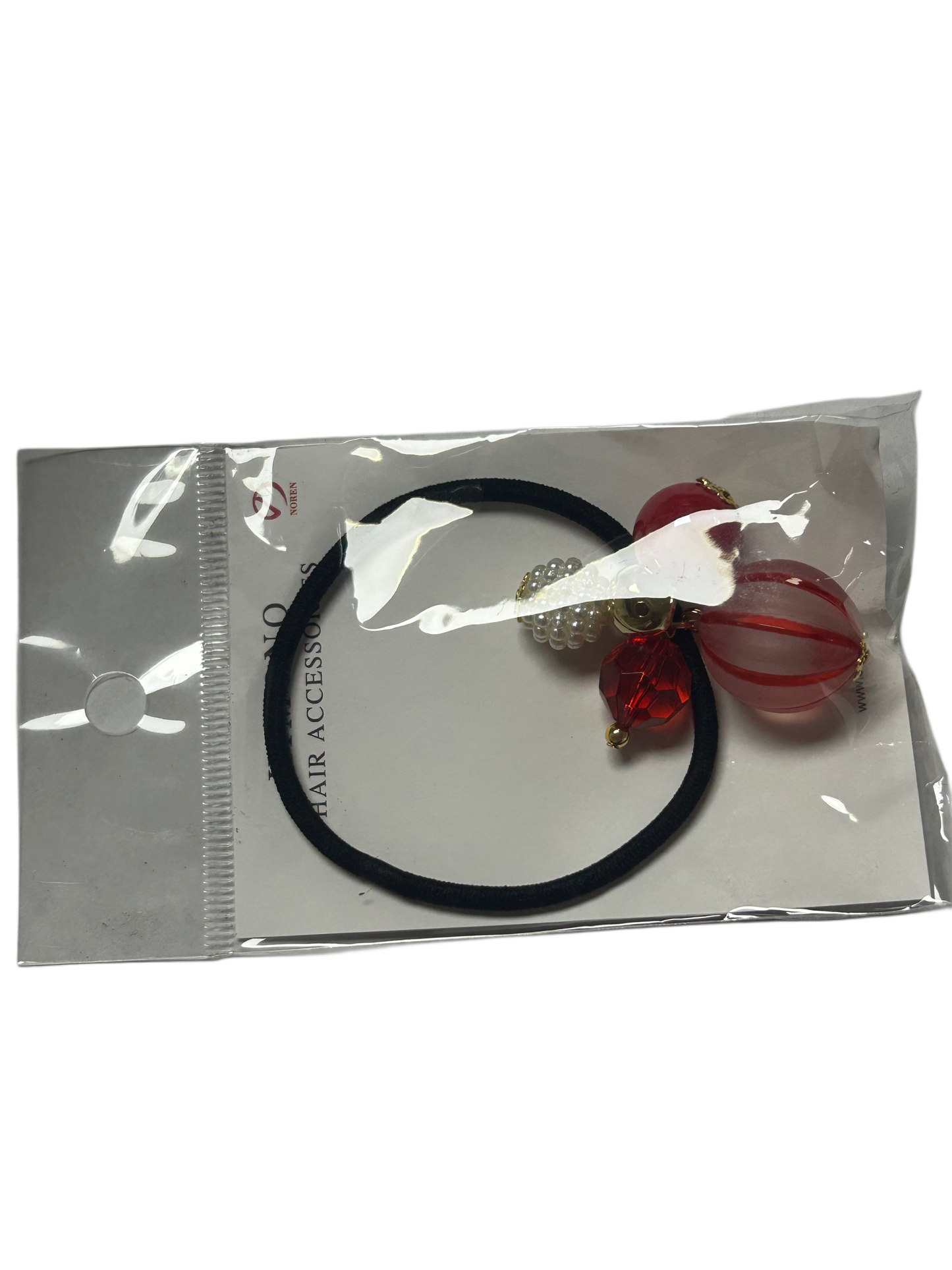 Noren Hair Rubber Glass Ball Dragonfly Ball Red