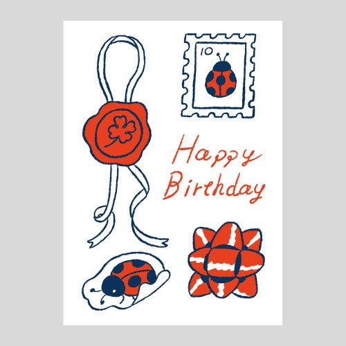 Konno Printing Birthday Card Ladybug L24S003