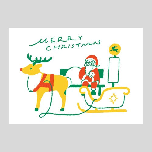 Konno Printing Christmas Card "Waiting Santa Claus" L24S004