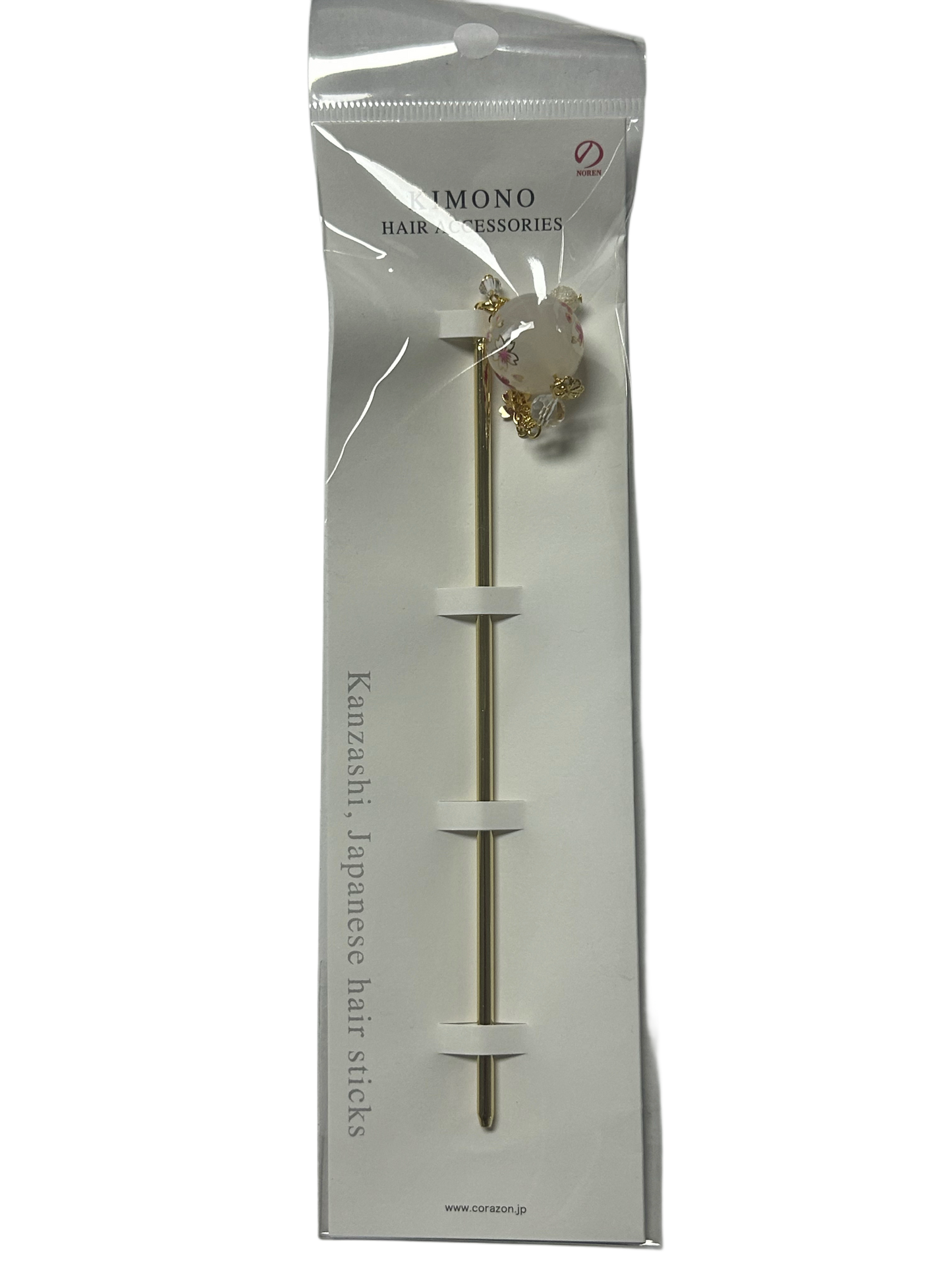 Noren Hair Pin, Bubble Ball, Hair Accessory White