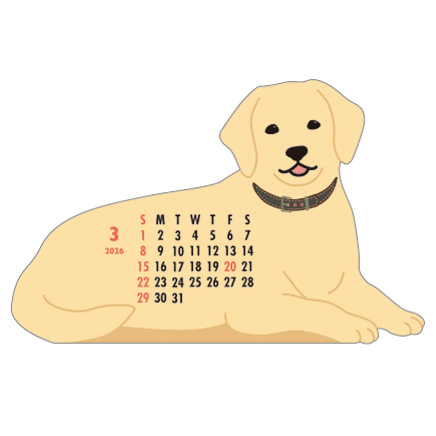 2026 Calendar-Animal Die Cut - Retriever