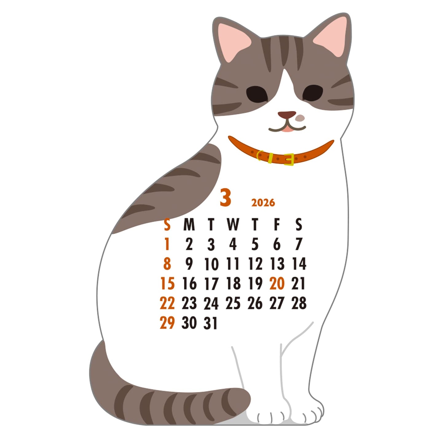 2026 Calendar-Animal Die Cut - Cat