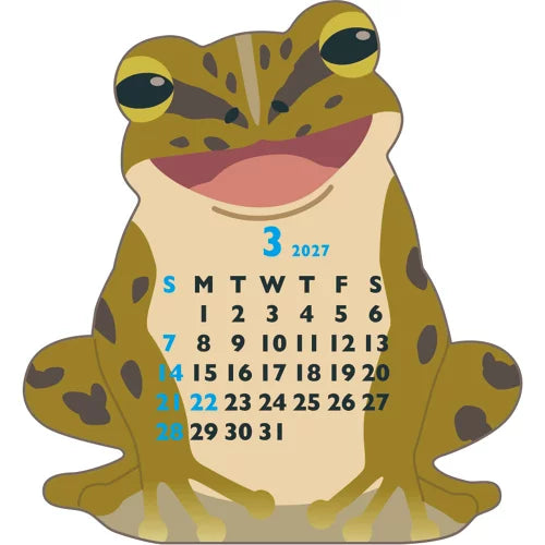 2027 Desk Calendar - Animal Die-Cut Mini - Frog