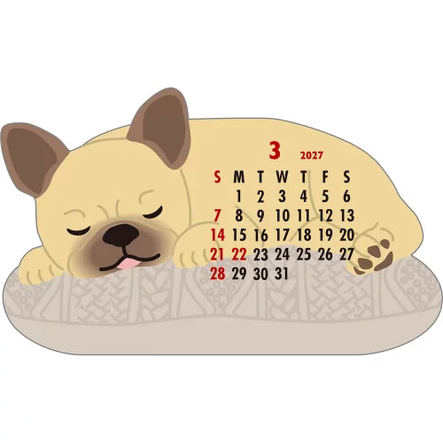 2027 Desk Calendar - Animal Die-Cut - French Bull
