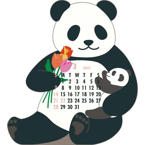 2027 Desk Calendar - Animal Die-Cut - Panda