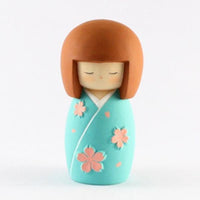 Kyoohoo Japanese Kokeshi Doll Cherry Season Blue (K12-3882C)