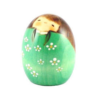 Kyoohoo Japanese Kokeshi Doll Happy Green (k12-3812G)