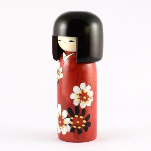 Kokeshi Doll Flowers Cart (k12-3825)