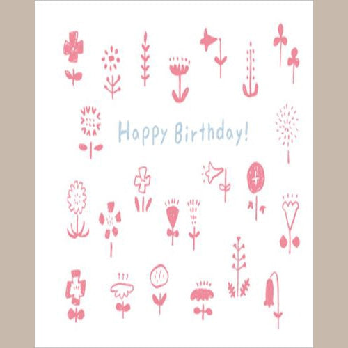 Konno Printing Greeting Card Flower (Pink) Letterpress Card L22S006