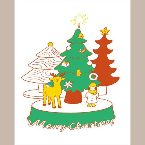 Konno Printing Greeting Card Christmastrees Letterpress Card L22S008
