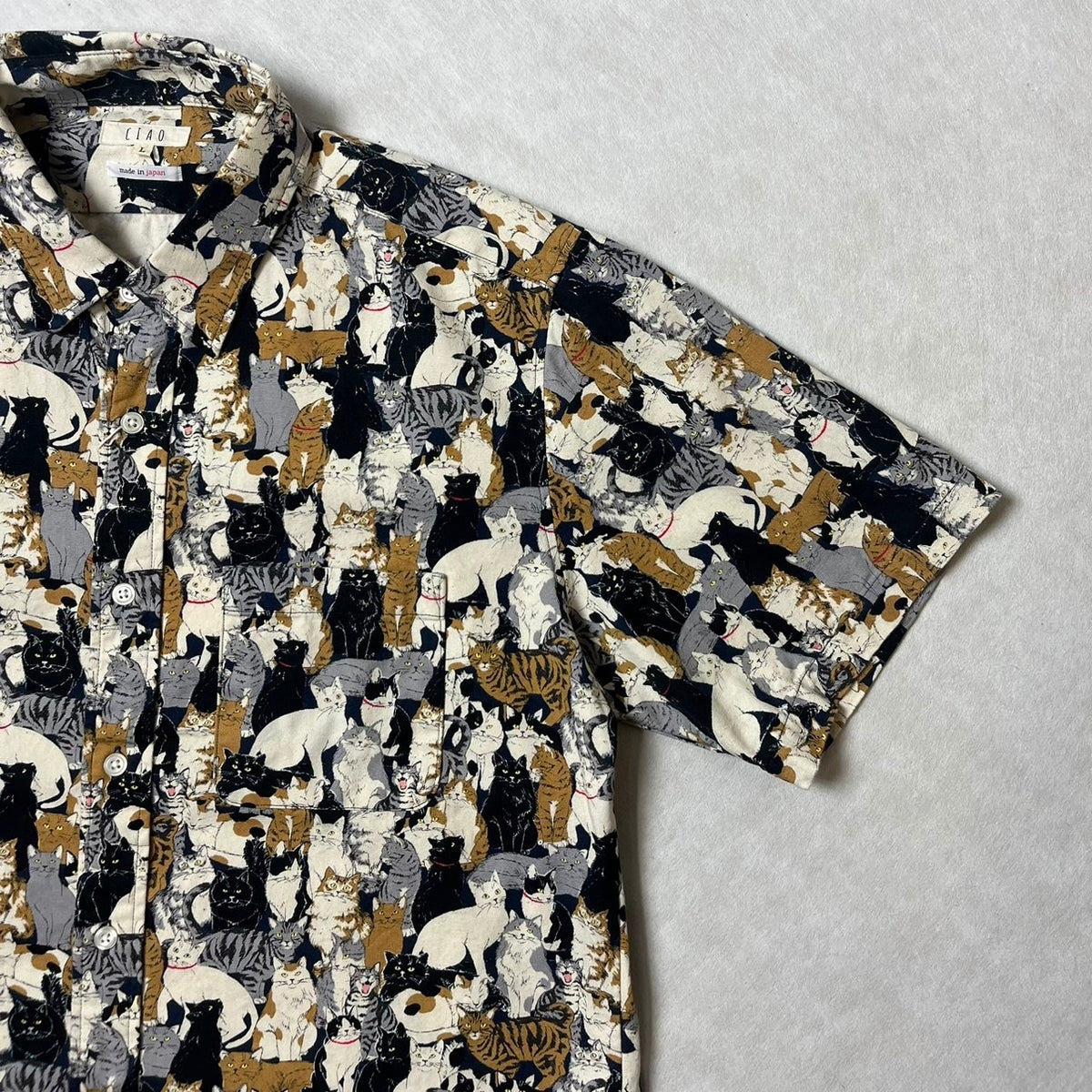 Cat Filled Short Sleeved Shirt