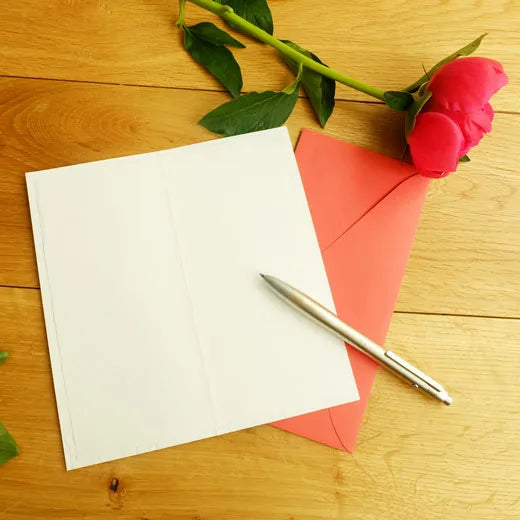 Thank you flower card, red MA-1