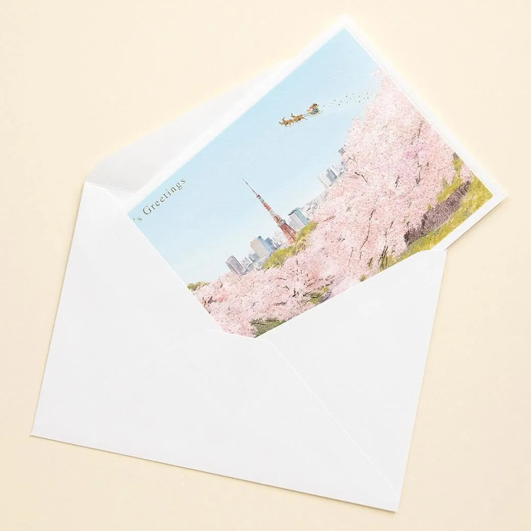 Japanese-Style Mini Santa Christmas Card, Chidorigafuchi SJ-68