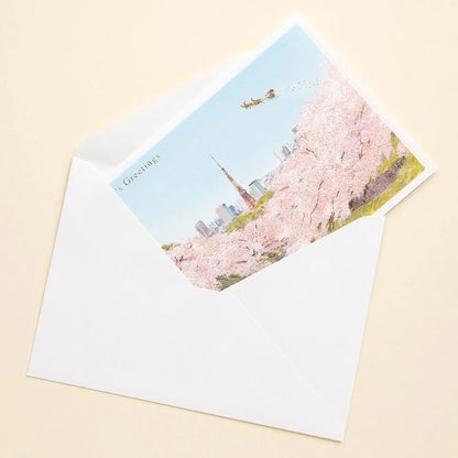 Japanese-Style Mini Santa Christmas Card, Chidorigafuchi SJ-68