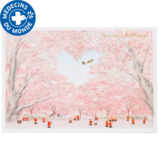 Japanese-Style Mini Santa Christmas Card, Hirosaki Park SJ-69