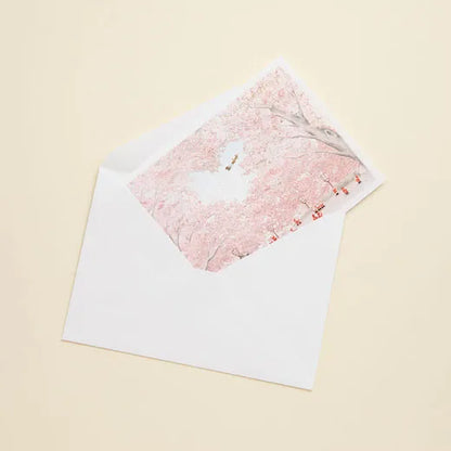 Japanese-Style Mini Santa Christmas Card, Hirosaki Park SJ-69