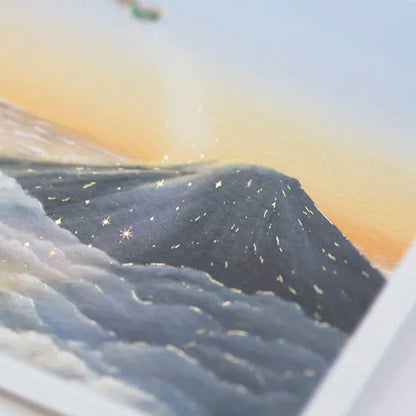 Japanese-Style Mini Santa Christmas Card with Mount Fuji SJ-70