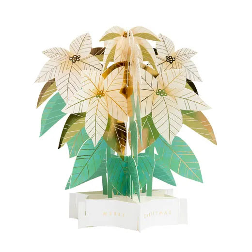 Christmas Blooming Card Poinsettia Gold KE-19