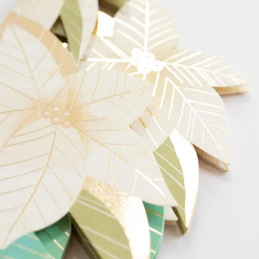 Christmas Blooming Card Poinsettia Gold KE-19