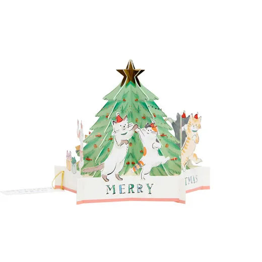 Christmas Dancing Cat Card KE-20