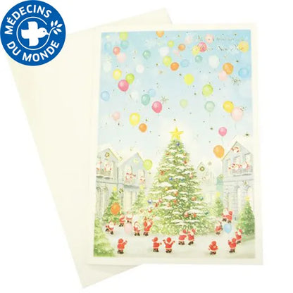 Mini Santa Christmas Card S-418