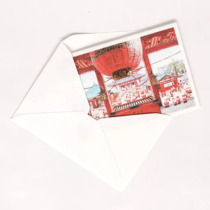 Japanese-Style Mini Santa Christmas Card, New Year's Shrine Visit SJ-72
