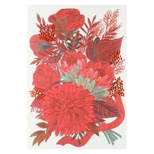 MONA Bouquet Card Red Flowers MA-30