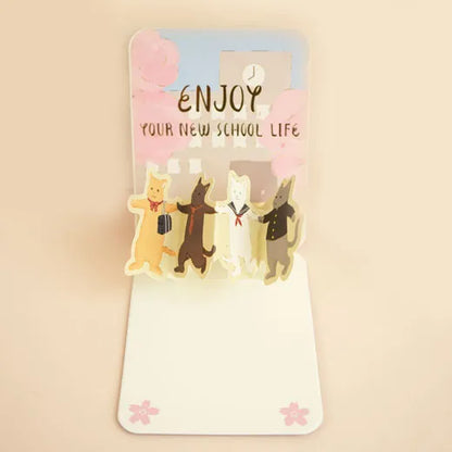 Quartet pop-up mini cat card