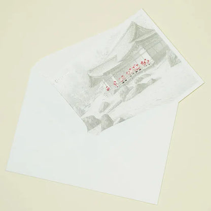Japanese-Style Mini Santa Christmas Card, Kongobu-ji Temple SJ-75