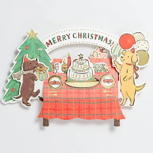 Christmas Table Card Dog KE-43