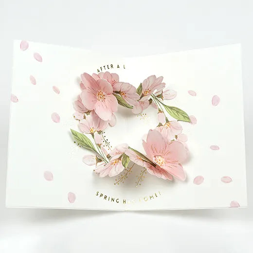 Sakura Wreath Pop-up Card TK-43