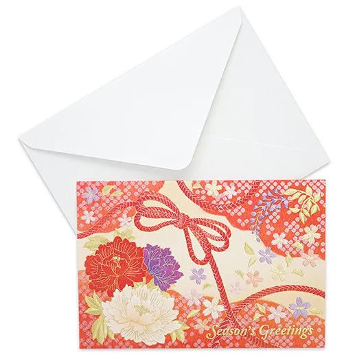 Japanese-Style Formal Card with Embroidered Flower Knot SN-117