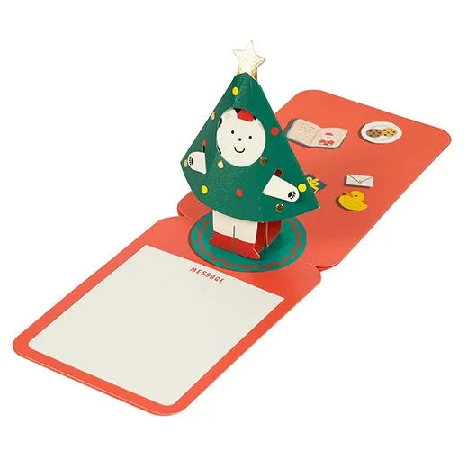 Christmas Kigurumi Pop-Up Mini Card - Bear KE-56