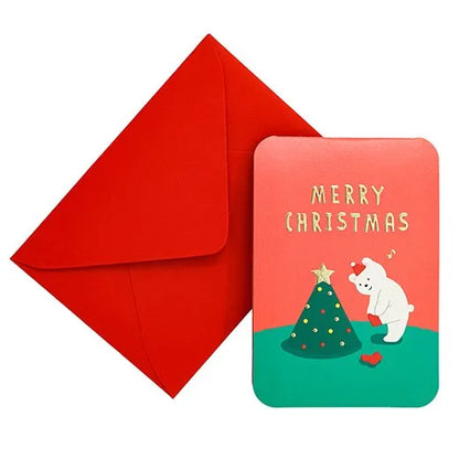 Christmas Kigurumi Pop-Up Mini Card - Bear KE-56