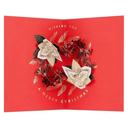 Christmas Wreath Pop-Up Card Red KE-24