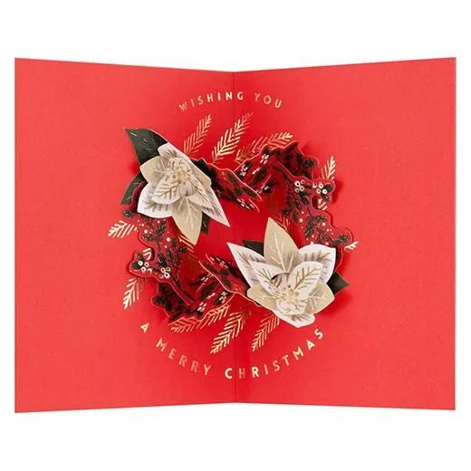 Christmas Wreath Pop-Up Card Red KE-24