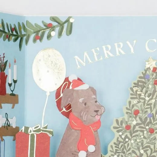 Christmas Window Party Card Dog LE-9