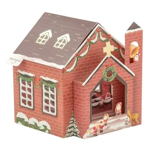 Mini Santa House Pop-Up Card Church P-262