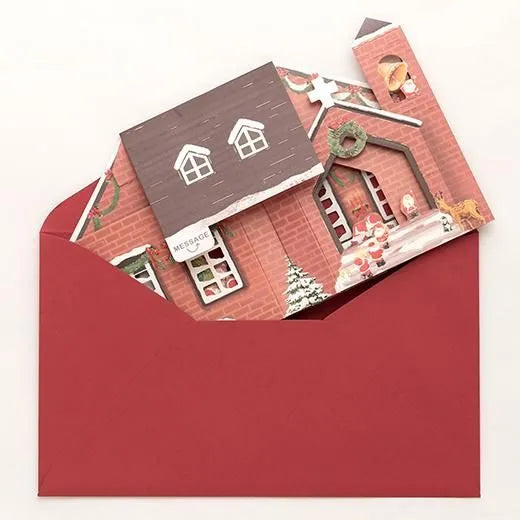 Mini Santa House Pop-Up Card Church P-262