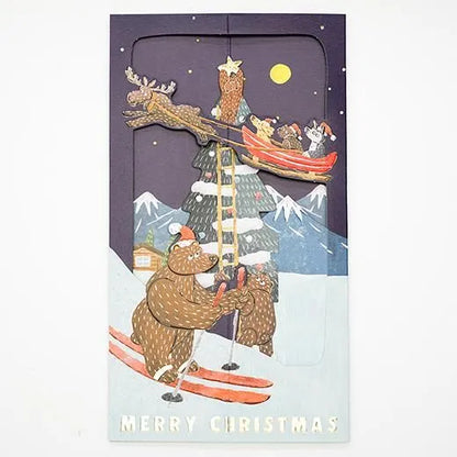 Okataoka Christmas Box Card Ski OK-24
