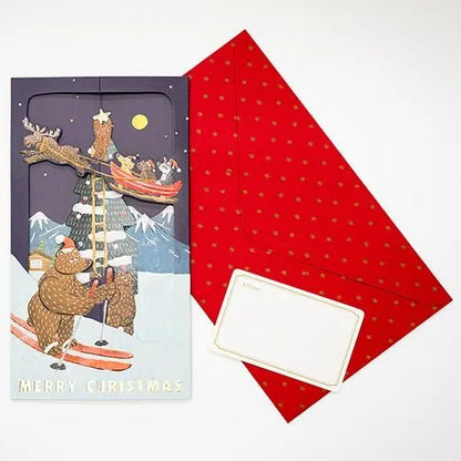 Okataoka Christmas Box Card Ski OK-24