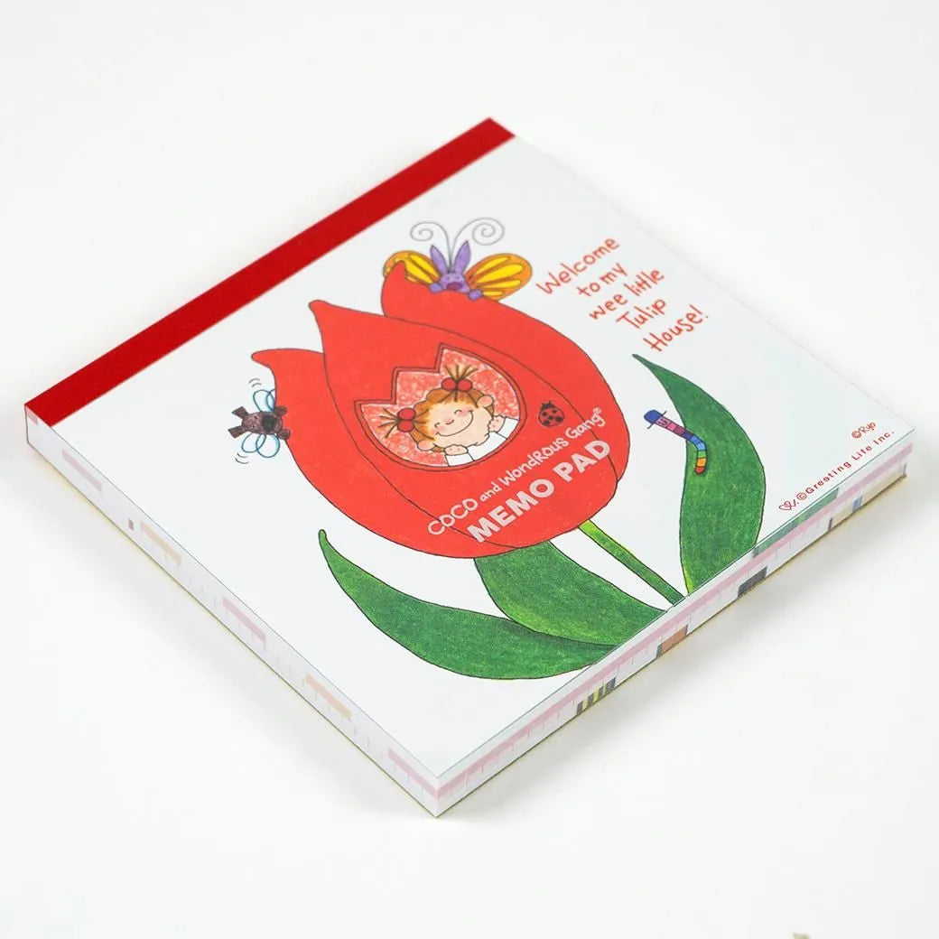 Coco-chan Square Memo Pad Tulip