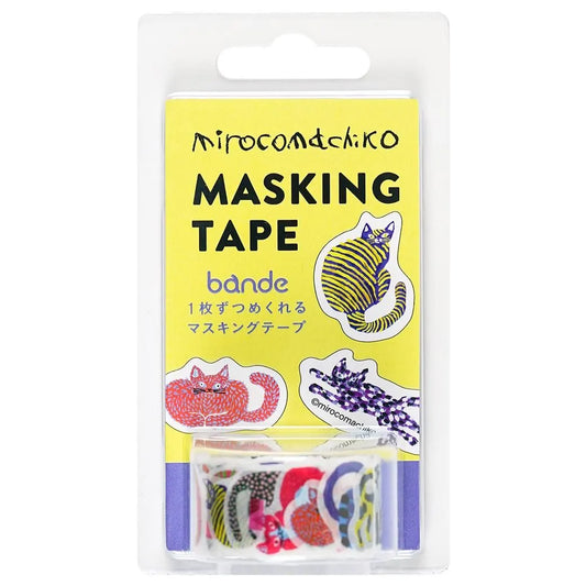 Miroko Machiko Bande Die-Cut Masking Tape, 20mm Wide, Cat