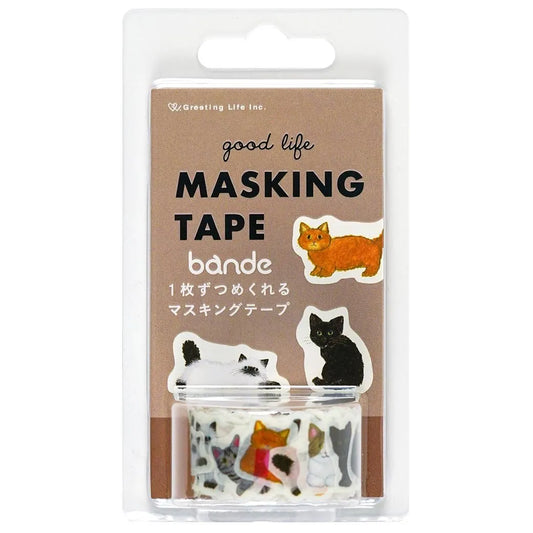 Yusuke Yonezu Bande Die-Cut Masking Tape, 20mm Wide, Cat
