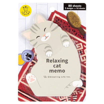 Greeting Life Animal Die Cut Memo Relaxing Cat ETN-222