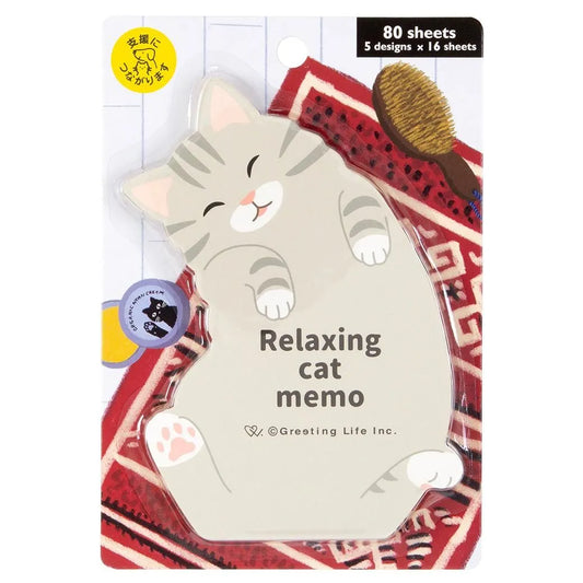 Greeting Life Animal Die Cut Memo Relaxing Cat ETN-222